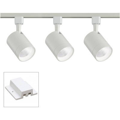 Pro Track 3 Head 15W LED Ceiling Track Light Fixture Kit Floating Canopy Spot Light Dimmable Adjustable White Modern Kitchen Bathroom Dining 48 Wide