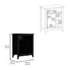 Gulches Black Wengue Bar Cabinet with 8 Wine Cubicles 4.8''H x 4.4''W, Interior Shelf and 37.12'' Superior Top - 2 of 4