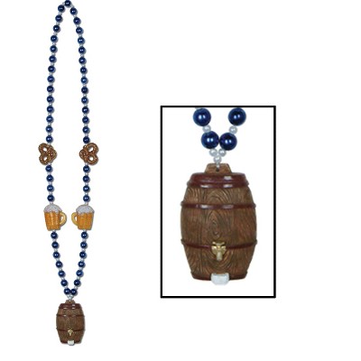 Beistle Oktoberfest Beads w/Keg Medallion, 40", (2/Pkg) Multicolored