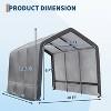GustoWave 10x15FT Outdoor Portable Storage Shed with Roll-Up Door for Motorcycle, Garden and Tools - 4 of 4