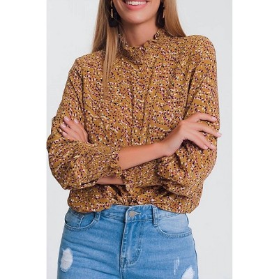 Women's Silky Mock Neck Top - 124 Voltaire