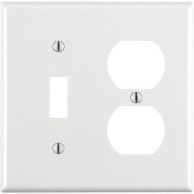 Leviton White 2 gang Thermoset Plastic Duplex/Toggle Wall Plate (Pack of 25)