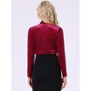 INSPIRE CHIC Women's Long Sleeve Cocktail Party Open Front Cropped Velvet Bolero Shrugs - 4 of 4