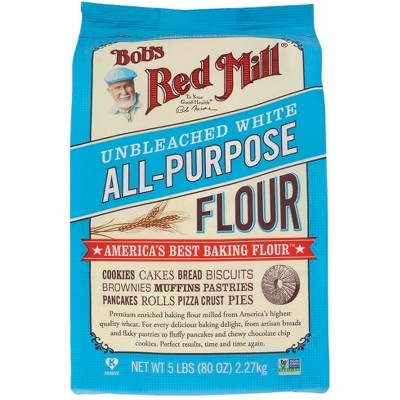 Bobs Red Mill Unbleached White All-Purpose Baking Flour - 5 lb - Case of 4
