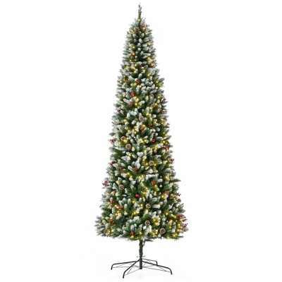 Aghana Digitals 7.5ft Snow-Dipped Artificial Christmas Tree with 350 LED Lights, 1075 Tips, Pine