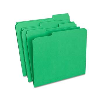 HITOUCH BUSINESS SERVICES Reinforced File Folder 1/3 Cut Letter Size Green 100/Box TR508960/508960