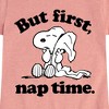 Girls' - Peanuts - Snoopy But First Nap Time Fitted Short Sleeve Graphic T-Shirt - 2 of 4