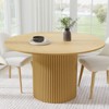 PexFix 52" Solid Wood Round Dining Table Kitchen Table for 4-6 with Tabletop & Concave Cylinder Legs for Living/Dining Room Coffee Office Natural - 2 of 4