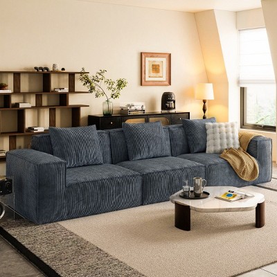 118" Modular Convertible Sofa Bed,Oversized 3-Seater Sofa Set, Free Configuration Sectional Couch for Living Room or Guest Space-Maison Boucle