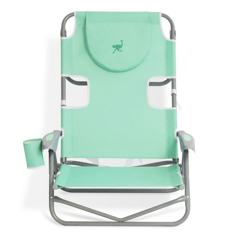 Reclining beach chair with cup holder hot sale