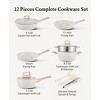HONGGE 12Pcs Pots and Pans Set Nonstick Cookware Set with Glass Lids, Wood-Handle and Cooking Utensils - 2 of 4