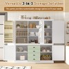Kitchen Pantry Cabinet with Drawers and Adjustable Shelves, Wooden Storage Cupboard with Doors for Dining Room or Kitchen-The Pop Home - 3 of 4