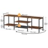 Itopfox Industrial TV Stand with Power Outlets for up to 75" TVs Open Shelf Media Console Rustic Brown and Black Entertainment Center for Living Room - 2 of 4