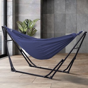 Ainfox 2 in 1 Portable Hammock Bed and Swinging Chair with Collapsible Steel Stand  With Carrying Bag - 1 of 4