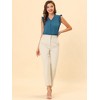 INSPIRE CHIC Women's Ruffled Sleeveless Work Business Vintage Blouses - 3 of 4