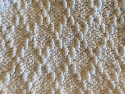 Diamond Embossed Tasseled Woven Bath Rug White - Threshold™