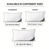FONTOI 1 Pack Bed Pillow with Machine Washable Cover, All-Season Comfort for Queen Size, Perfect for Home, Hotel, Bed, White, 20"*3"*27" - 3 of 4