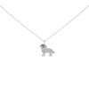 Haus of Brilliance Silver 1/3 Cttw White and Black Diamond Labrador Retriever Dog Pendant Necklace - 2 of 4