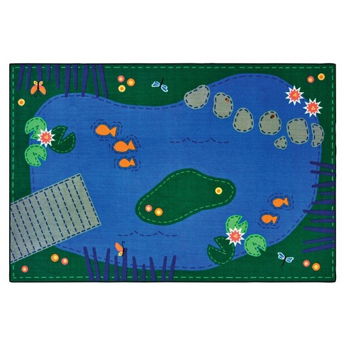 4'x6' Rectangle Woven Area Rug Blue - Carpets For Kids - image 1 of 4