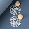 SOHI Women's Red Floral Filigree Drop Earrings - 2 of 3