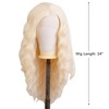 Unique Bargains Women's Long Body Wave Lace Front Wigs with Wig Cap Comb 24" Blonde 1PC - 2 of 4