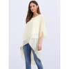 INSPIRE CHIC Women's High Low Hem Scoop Neck Asymmetrical 3/4 Sleeve Summer Top - 3 of 4