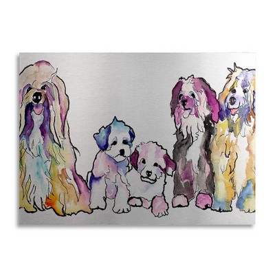 Pat Saunders-White 'The Gang' Floating Brushed Aluminum Art