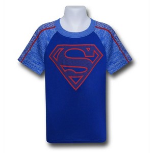Kids Superman Symbol on Blue Space Dye T-Shirt - 1 of 4