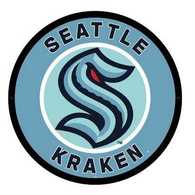 Evergreen Ultra-Thin Edgelight LED Wall Decor, Round, Seattle Kraken- 23 x 23 Inches Made In USA