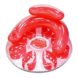 Swim Central 48.5" Inflatable Red and Clear Water Pop Circular Swimming Pool Lounger - 1 of 2