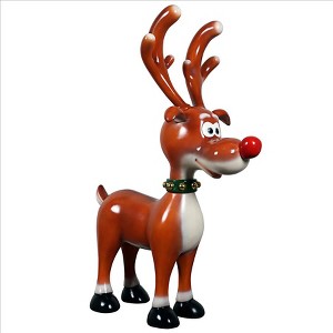 Design Toscano Jolly Holly, Santa's Red-Nosed Christmas Reindeer Statue - 1 of 4