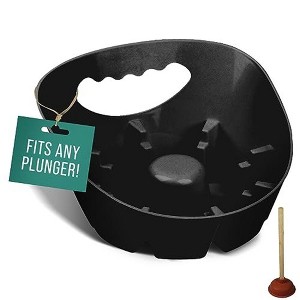 Maplefield Plunger Tray - Universal Tray Made for Toilet and Sink Plungers - Catch Drips and Easy to Clean - Black - Pack of 1 - 1 of 4