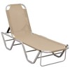 vidaXL Sun Lounger Black and Silver Aluminium, Textilene Standard - Cream - 2 of 4