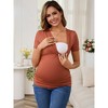 INSPIRE CHIC Women's Summer Nursing Blouse V Neck Short Sleeve Maternity Ruched Tops - 2 of 4