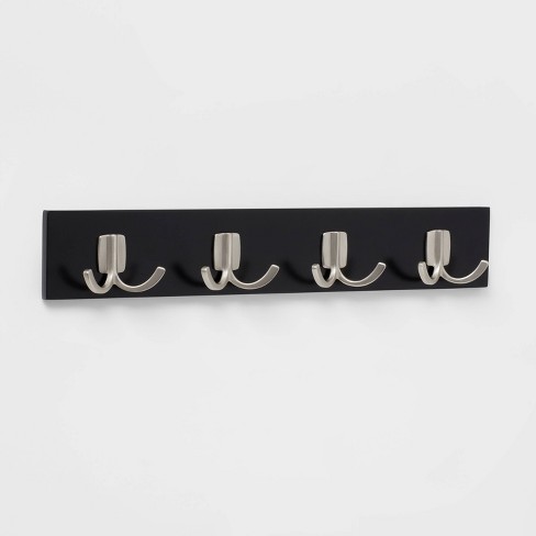 Modern Octopus 4 Rail Nickel Hooks Black - Brightroom™ : Target