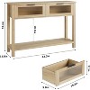 coucheta Wood Console Table for Entryway, 2-Tier Modern Sofa Table with 2 Glass Drawers and Storage Shelf, Ideal for Living Room, Hallway, Foyer - 3 of 4