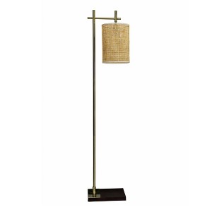 VYNXARIA 59"H Tall Corner Floor Lamp,Illumination Brizo Bamboo Lampshade Floor Lamp Dark brown and Bronze - 1 of 4