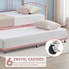 TackView Twin Metal Daybed with Trundle, Pullout Trundle Bed Frame, Guest Sofa Bed with Steel Slat Support, No Box Spring Required - 4 of 4
