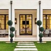Set of 2 Topiary Trees Artificial Outdoor,45 Inch Milan Grass Ball Topiary Trees Boxwood Ball Trees Triple Balls for Porch, Home, Garden Decor - 3 of 4