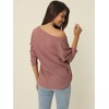 Seta T Women's V Neck Waffle Knit Long Sleeve Casual Tunic Blouses - 4 of 4