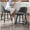 Bekrvio Swivel Bar Stools Set of 2/4,25.6"/29" Counter Height Stool Velvet Upholstered Armless Bar Chair with Metal Frame for Kitchen Island - 3 of 4