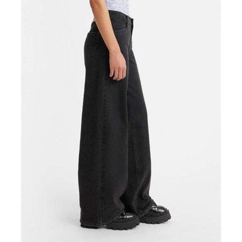 Palazzo Wide Leg Mid Rise Jeans