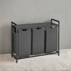 Laundry Hamper, Laundry Basket, Laundry Sorter with 3 Pull-Out and Removable Bags, Shelf, Metal Frame, 3 x 10 Gallons - 3 of 4