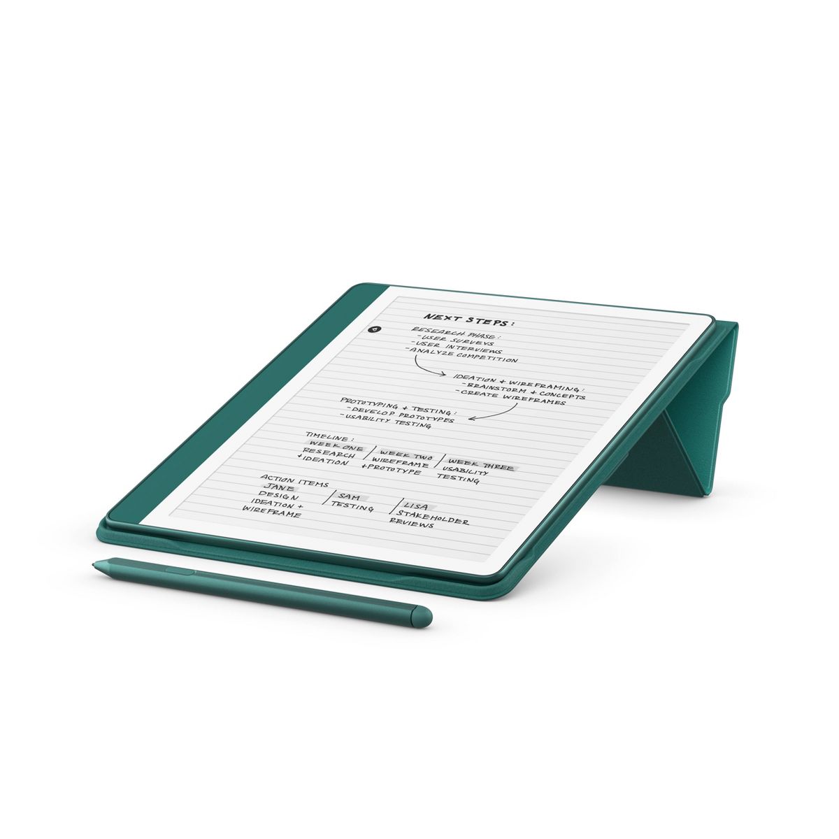 Amazon Kindle Scribe Plant-Based Leather Folio Cover with Magnetic Attach - Jade - thumbnail 5