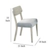 Royal Hampton Dining Chairs, Set of 2, Open Back, Natural Wood Grain, Gray Fabric - 2 of 4