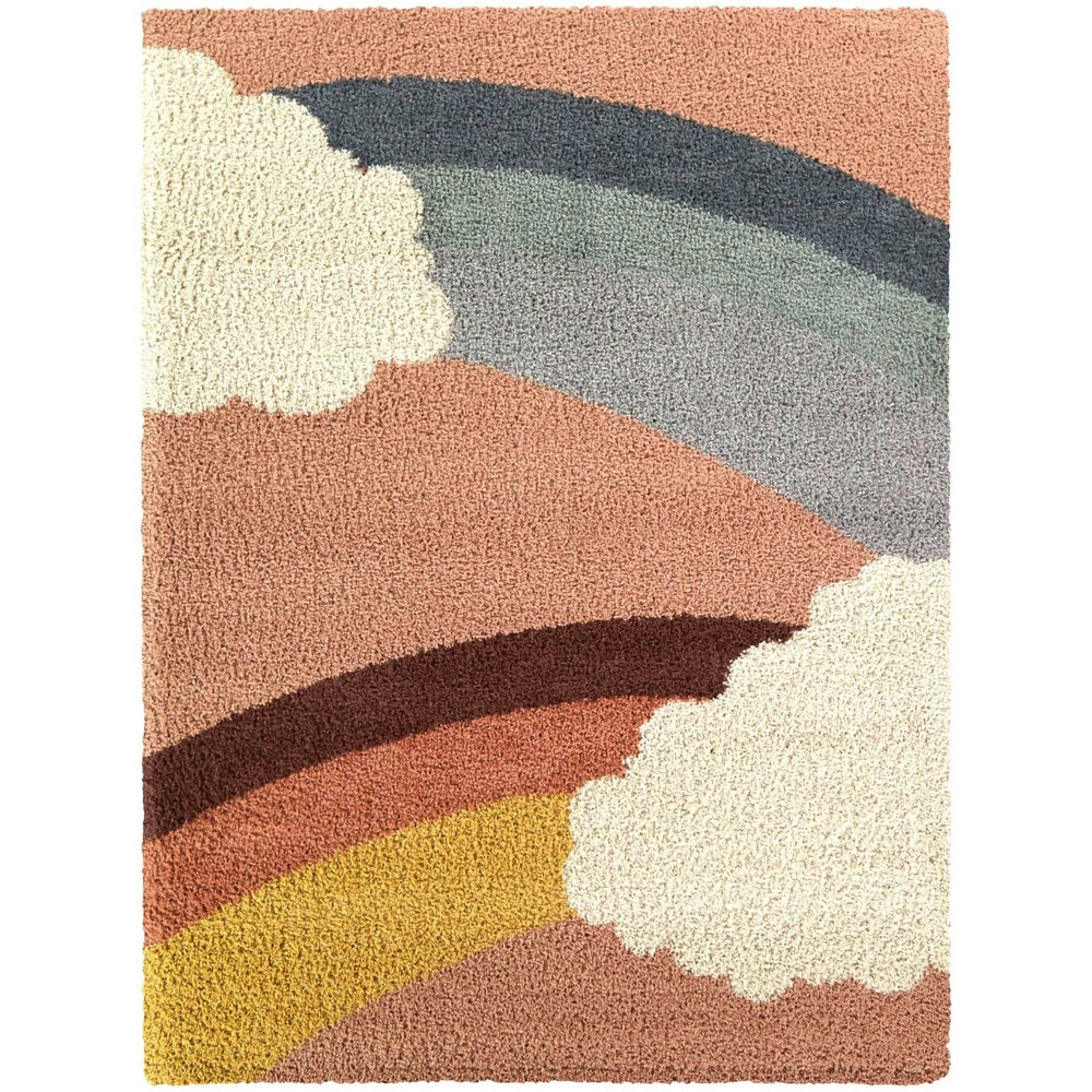 5ft x 7ft Bella Rainbow Cloud Shag Kids' Rug Pink - Balta Rugs