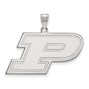 Black Bow Jewelry 10k White Gold Purdue Boilermakers NCAA Large Pendant - 1 of 3