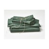 tagltd Set of 4 Threads Solid Color Casual Green Cotton Slub Machine Washable Napkins with 2-in Finished Hem, 20x20-in. - 3 of 4