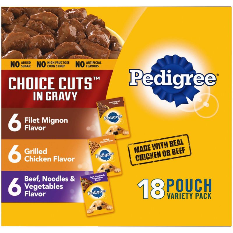 Pedigree Pouch Choice Cuts In Gravy Wet Dog Food - 3.5oz/18ct
, 6 of 8