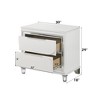 Gulches Nightstand, 29 Inch High in White Finish, Equipped with 2 Drawers and Wooden Legs - 4 of 4